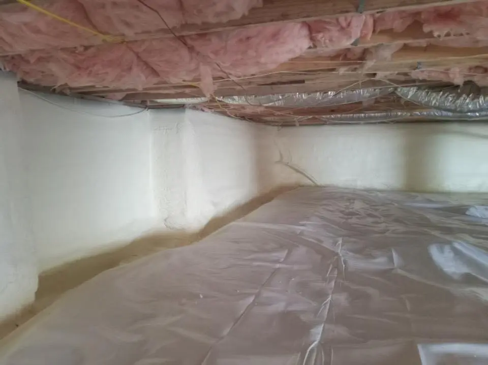 Crawl space encapsulation with closed-cell spray foam for Attic Insulation in North Manchester